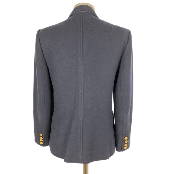 Evan Picone Petites 100% Wool Blazer Dark Navy Blue Jacket Authentic Vintage Uni - Picture 4 of 13